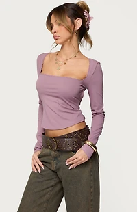 Edikted Polly Lacey Tie Back Top