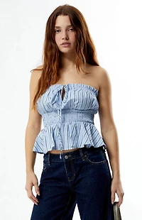 Your Favorite Striped Halter Balloon Top