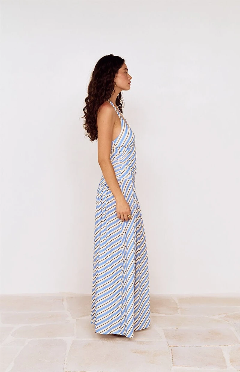 MINKPINK Striped Sancia Halter Midi Dress