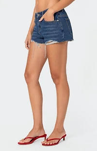 Edikted Fern Mid Rise Denim Shorts