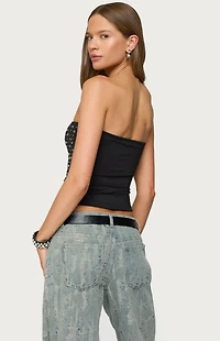 Edikted Blanco Studded Grommet Tube Top