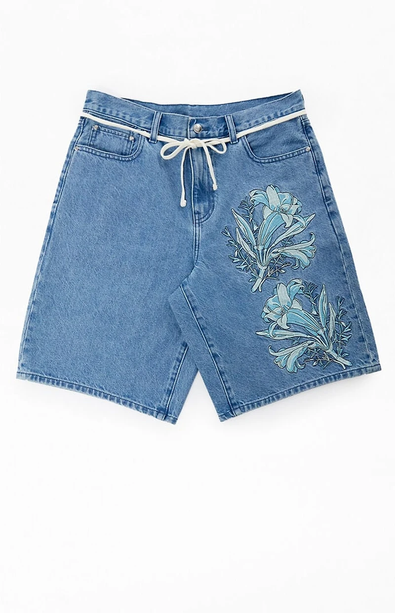 The Met x Pacsun Moon Flask Lily Baggy Denim Shorts