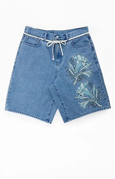 The Met x Pacsun Moon Flask Lily Baggy Denim Shorts