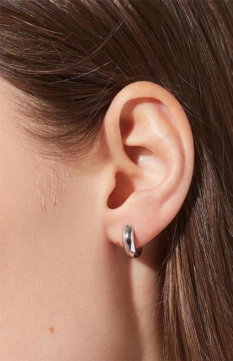 Ana Luisa Giulia Silver Bold Huggie Hoop Earrings