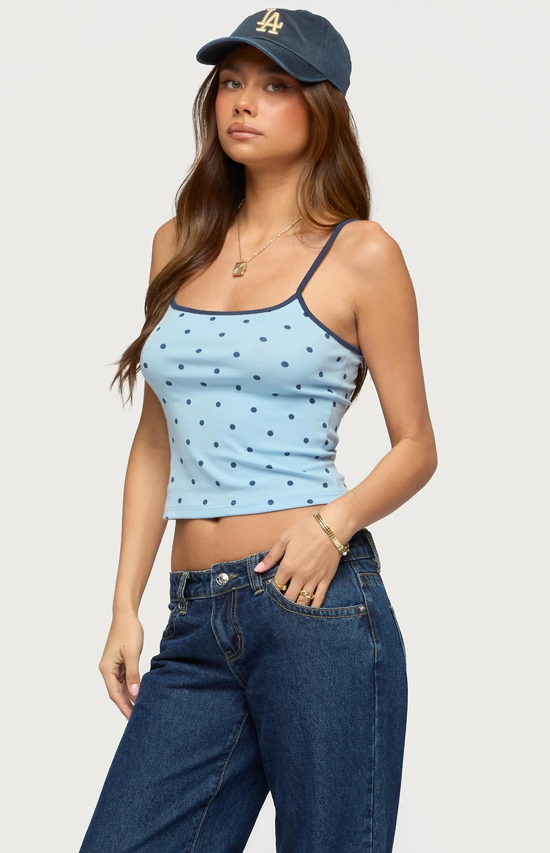 Edikted Carlah Contrast Polka Dot Tank Top