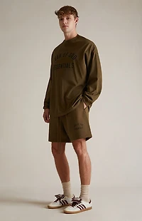 Fear of God ESSENTIALS Olive Fleece Soccer Sweat Shorts