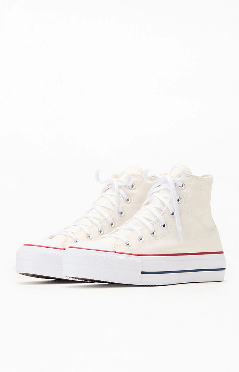 Converse Women's White Stars Chuck Taylor All Star Lift High Top Sneakers