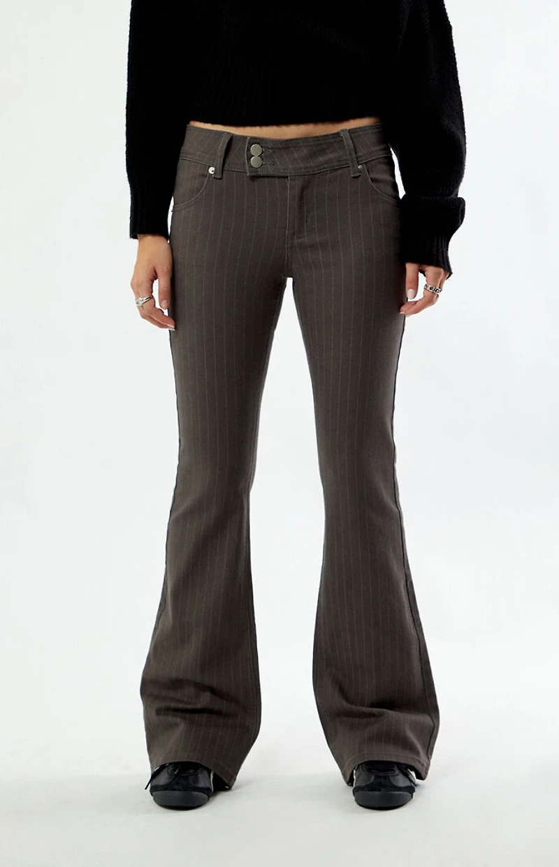 Pacsun Low Rise Flare Pants Stretch Pinstripe