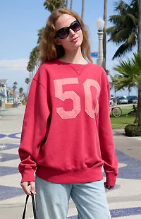 John Galt Red Erica 50 Crew Neck Sweatshirt