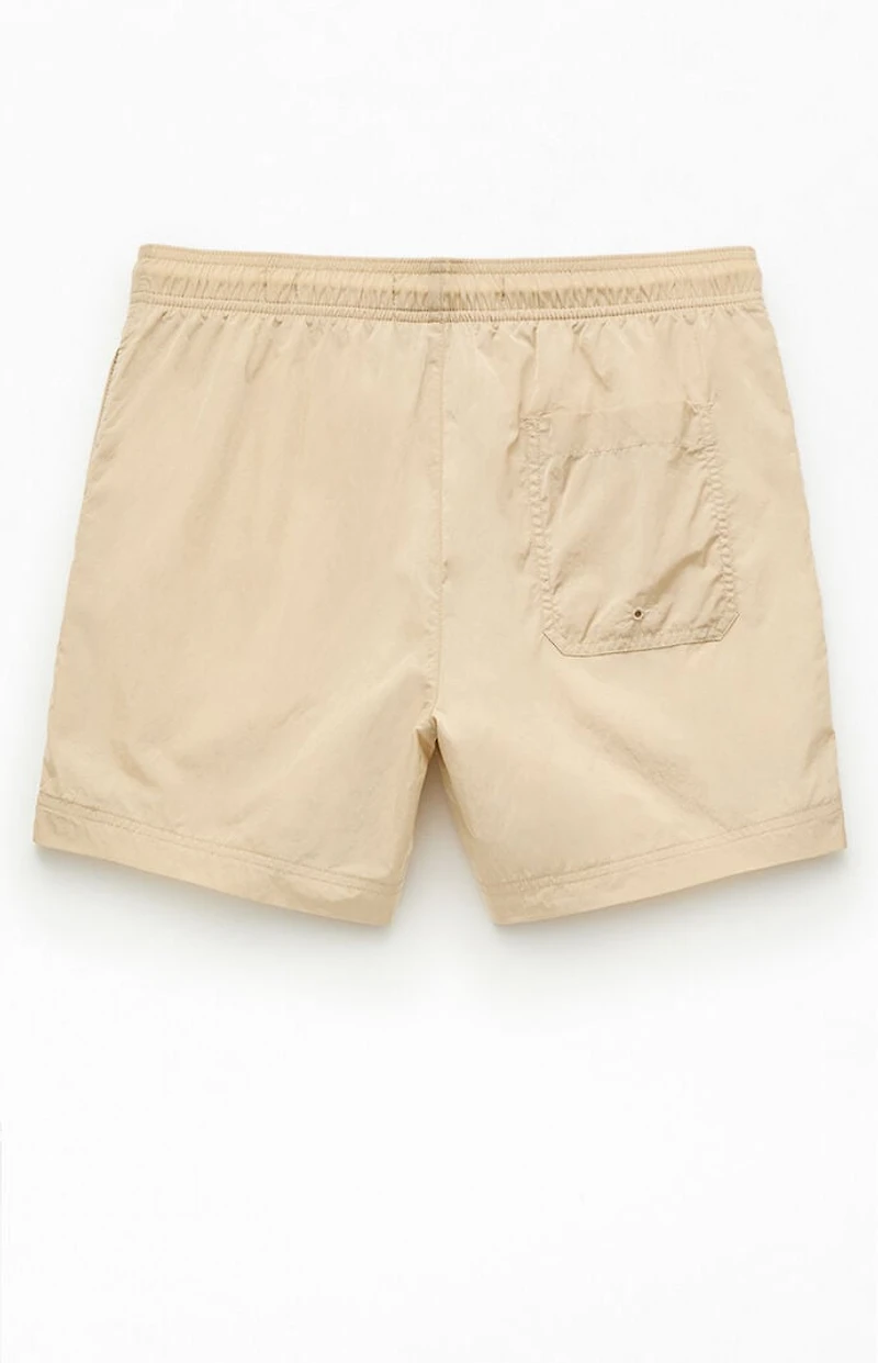 Pacsun White Rose 4.5" Volley Swim Trunks