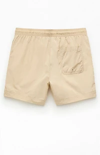 Pacsun White Rose 4.5" Volley Swim Trunks