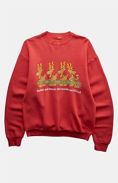 PS VINTAGE 90s Dasher Dancer Donder Blitzed Crew Neck Sweatshirt