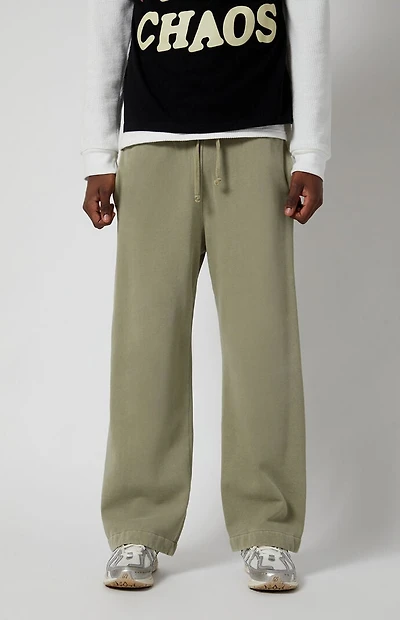 Pacsun Green Fleece Extreme Baggy Sweatpants
