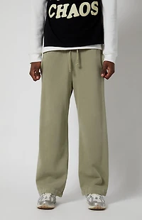 Pacsun Green Fleece Extreme Baggy Sweatpants