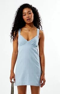 Your Favorite Linen V-Neck Lace Trim Mini Dress