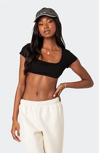 Edikted Square Neck Ribbed Crop Top