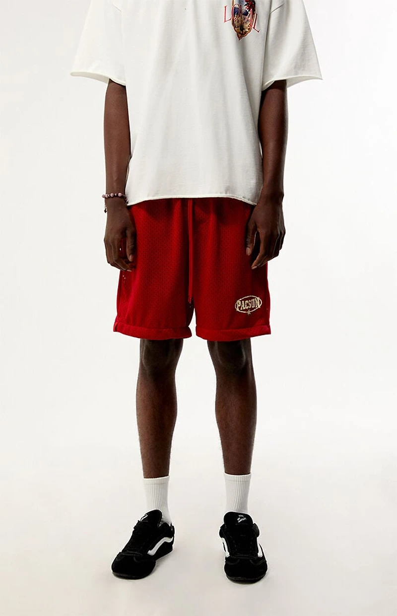 Pacsun Red Mesh Shorts