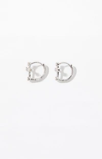 Pacsun Silver Cross Huggie Hoop Earrings