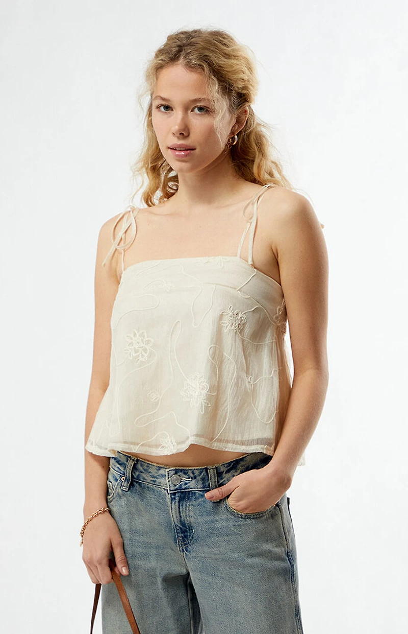 Your Favorite Isabel Floral Embellished Tank Top