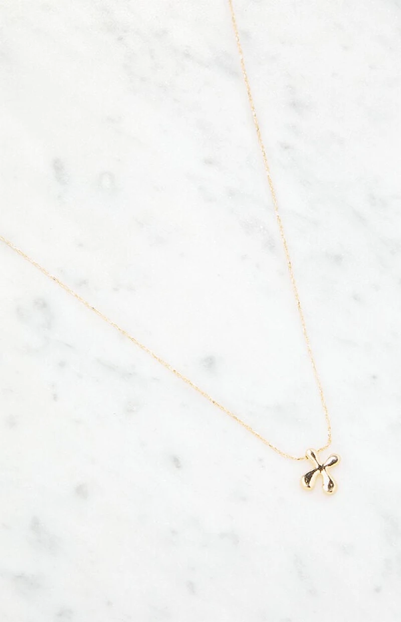 LA Hearts X Initial 14K Gold Plated Necklace