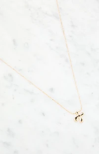 LA Hearts X Initial 14K Gold Plated Necklace