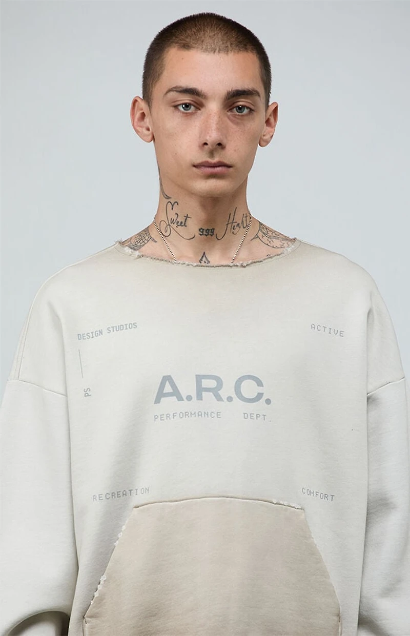A.R.C. Khaki Vintage Wash Heavyweight Fleece Cutoff Sweatshirt