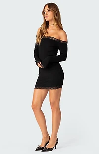 Edikted Diora Off Shoulder Mini Dress