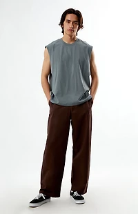 Pacsun Gray Cut Off Muscle T-Shirt