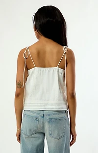 Beverly and Beck Daniela Square Neck Linen Tank Top