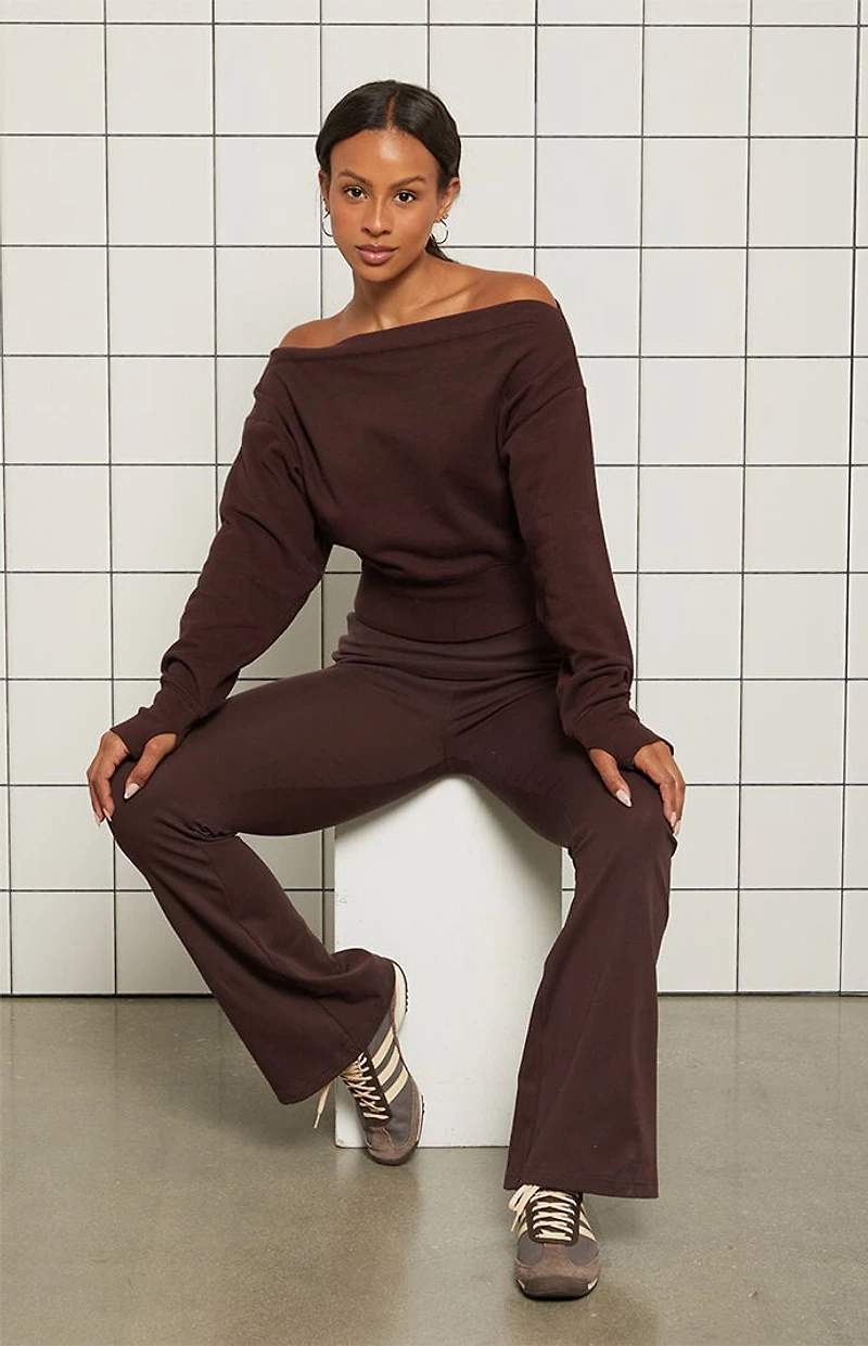 PAC 1980 Active French Terry Off-The-Shoulder Sweatshirt