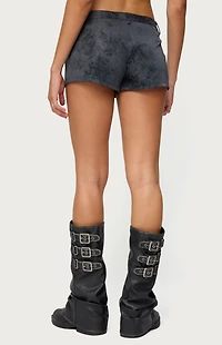 Edikted Rhiley Contrast Faux Suede Micro Shorts