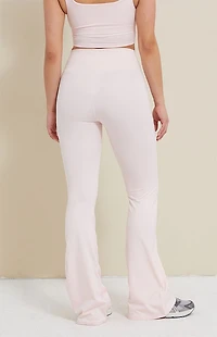 PAC 1980 WHISPER Active Pink Crossover Flare Yoga Pants