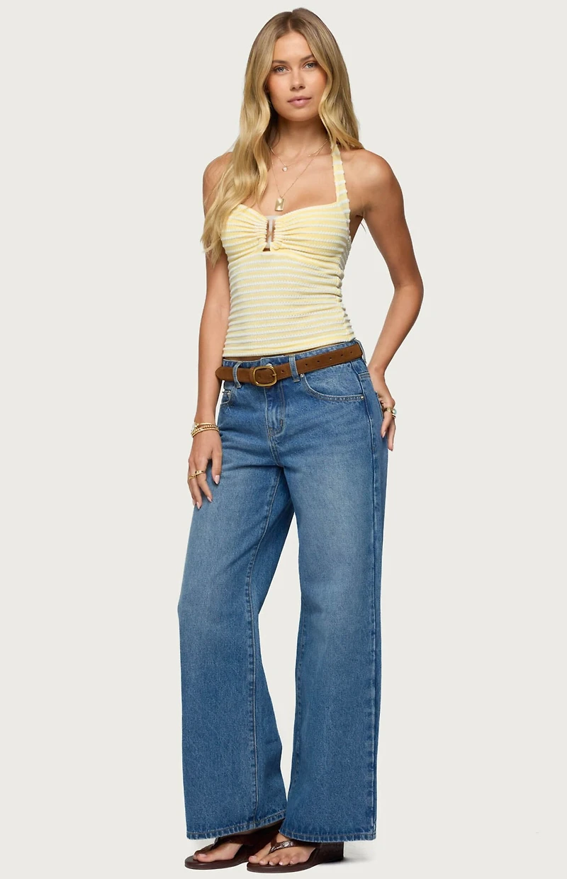 Edikted Ery Wide Leg Mid Rise Jeans