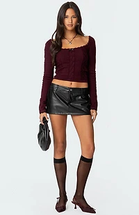 Edikted Ansley Lacey Cable Knit Top