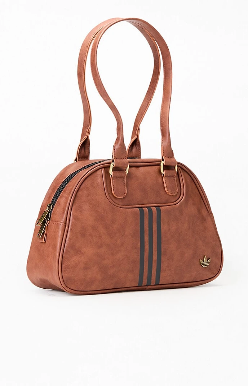 adidas Brown Faux Leather Airliner Shoulder Bag