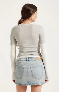 Pacsun Bella Stretch Light Indigo Mid Rise Denim Mini Skirt