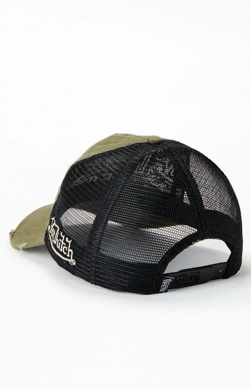 Von Dutch Denim Ripped Trucker Hat