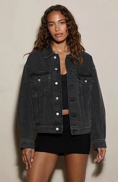 Pacsun Black Oversized Jean Trucker Jacket
