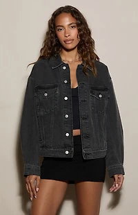 Pacsun Black Oversized Jean Trucker Jacket