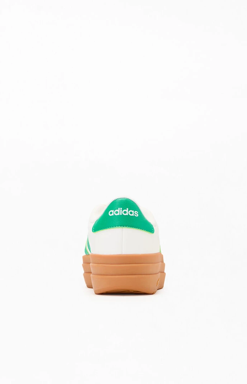 adidas Women's White & Green VL Court Bold Sneakers