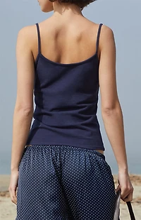 John Galt Navy Overlap Tank Top