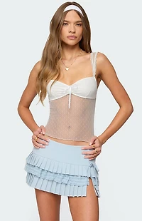 Edikted Dotted Sheer Mesh Top