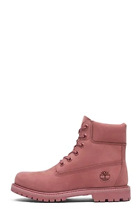 Timberland Women's Red Premium 6inch Waterproof Lace-Up Boots