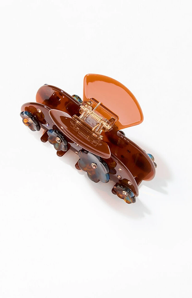 LA Hearts Brown Flower Hair Claw Clip