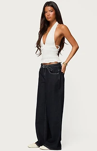 Edikted Karah Belt Low Rise Jeans