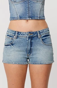 ABRAND Selena 99 Low Rise Denim Shorts