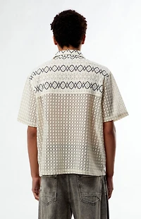 Pacsun Cream Textured Oversized Resort Camp Shirt