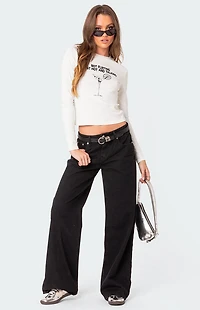 Edikted Flirty Long Sleeves T Shirt