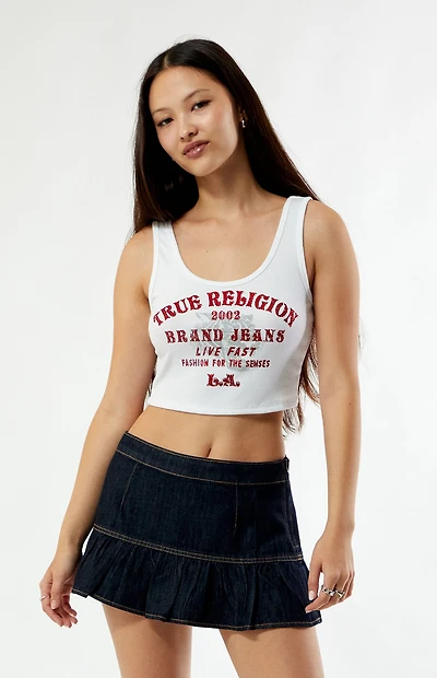 True Religion Crystal Tiger Cropped Tank Top