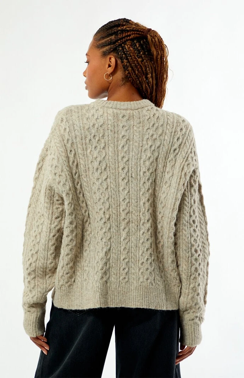 Daisy Street Teddy Cable Knit Sweater